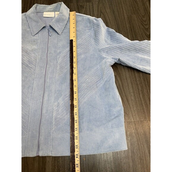 Alfred Dunner women’s zip up corduroy jacket Light Blue size 14 - Picture 9 of 12